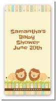 Twin Lions - Custom Rectangle Baby Shower Sticker/Labels