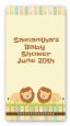 Twin Lions - Custom Rectangle Baby Shower Sticker/Labels thumbnail
