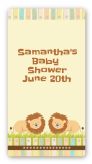 Twin Lions - Custom Rectangle Baby Shower Sticker/Labels