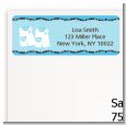 Twin Little Boy Outfits - Baby Shower Return Address Labels thumbnail