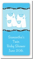 Twin Little Boy Outfits - Custom Rectangle Baby Shower Sticker/Labels