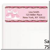 Twin Little Girl Outfits - Baby Shower Return Address Labels