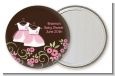 Twin Little Girl Outfits - Personalized Baby Shower Pocket Mirror Favors thumbnail