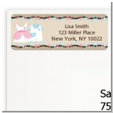 Twin Little Outfits 1 Boy and 1 Girl - Baby Shower Return Address Labels