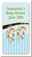 Twin Monkey Boys - Custom Rectangle Baby Shower Sticker/Labels