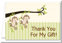 Twin Monkey - Baby Shower Thank You Cards