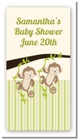 Twin Monkey - Custom Rectangle Baby Shower Sticker/Labels