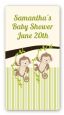 Twin Monkey - Custom Rectangle Baby Shower Sticker/Labels thumbnail