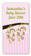 Twin Monkey Girls - Custom Rectangle Baby Shower Sticker/Labels thumbnail