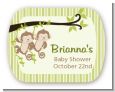 Twin Monkey - Personalized Baby Shower Rounded Corner Stickers thumbnail