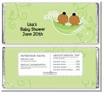 Twins Two Peas in a Pod African American - Personalized Baby Shower Candy Bar Wrappers