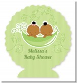Twins Two Peas in a Pod African American - Personalized Baby Shower Centerpiece Stand