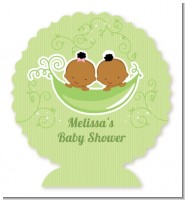 Twins Two Peas in a Pod African American - Personalized Baby Shower Centerpiece Stand
