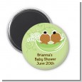 Twins Two Peas in a Pod African American - Personalized Baby Shower Magnet Favors thumbnail