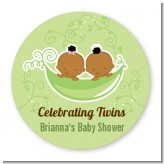 Twins Two Peas in a Pod African American - Personalized Baby Shower Table Confetti