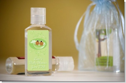 Twins Two Peas in a Pod African American Two Boys - Personalized Baby Shower Hand Sanitizers Favors
