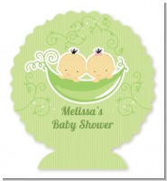 Twins Two Peas in a Pod Asian - Personalized Baby Shower Centerpiece Stand