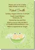 Twins Two Peas in a Pod Asian - Baby Shower Invitations