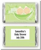 Twins Two Peas in a Pod Caucasian Boy And Girl - Personalized Baby Shower Mini Candy Bar Wrappers