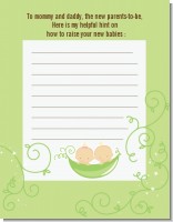 Twins Two Peas in a Pod Caucasian - Baby Shower Notes of Advice