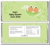 Twins Two Peas in a Pod Hispanic - Personalized Baby Shower Candy Bar Wrappers