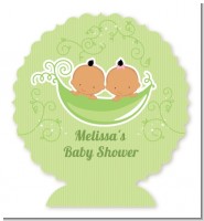 Twins Two Peas in a Pod Hispanic - Personalized Baby Shower Centerpiece Stand