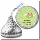 Twins Two Peas in a Pod Hispanic - Hershey Kiss Baby Shower Sticker Labels