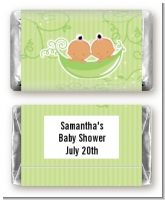 Twins Two Peas in a Pod Hispanic Two Boys - Personalized Baby Shower Mini Candy Bar Wrappers