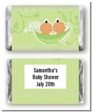 Twins Two Peas in a Pod Hispanic Two Girls - Personalized Baby Shower Mini Candy Bar Wrappers