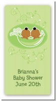 Twins Two Peas in a Pod African American - Custom Rectangle Baby Shower Sticker/Labels