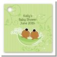 Twins Two Peas in a Pod African American - Personalized Baby Shower Card Stock Favor Tags thumbnail