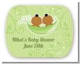 Twins Two Peas in a Pod African American - Personalized Baby Shower Rounded Corner Stickers thumbnail