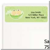 Twins Two Peas in a Pod Asian - Baby Shower Return Address Labels
