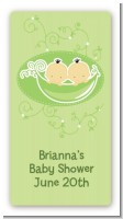 Twins Two Peas in a Pod Asian - Custom Rectangle Baby Shower Sticker/Labels
