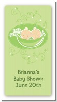 Twins Two Peas in a Pod Caucasian - Custom Rectangle Baby Shower Sticker/Labels