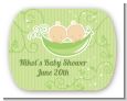 Twins Two Peas in a Pod Caucasian - Personalized Baby Shower Rounded Corner Stickers thumbnail