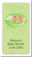 Twins Two Peas in a Pod Hispanic - Custom Rectangle Baby Shower Sticker/Labels