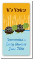 Twin Turtle Boys - Custom Rectangle Baby Shower Sticker/Labels