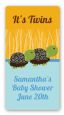 Twin Turtle Boys - Custom Rectangle Baby Shower Sticker/Labels thumbnail