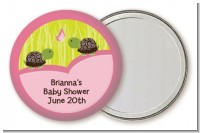Twin Turtle Girls - Personalized Baby Shower Pocket Mirror Favors
