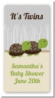 Twin Turtles - Custom Rectangle Baby Shower Sticker/Labels