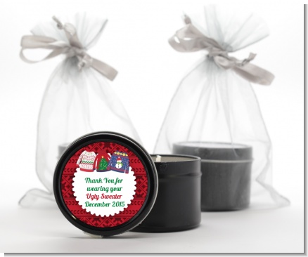 Ugly Sweater - Christmas Black Candle Tin Favors