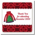 Ugly Sweater - Square Personalized Christmas Sticker Labels thumbnail