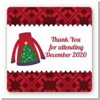 Ugly Sweater - Square Personalized Christmas Sticker Labels