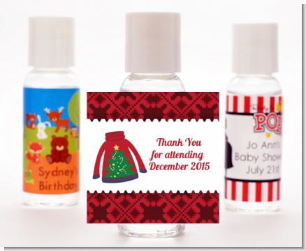 Ugly Sweater - Personalized Christmas Hand Sanitizers Favors