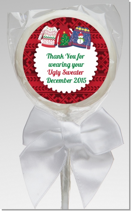Ugly Sweater - Personalized Christmas Lollipop Favors