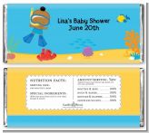 Under the Sea African American Baby Boy Snorkeling - Personalized Baby Shower Candy Bar Wrappers