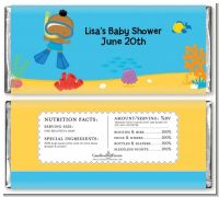 Under the Sea African American Baby Boy Snorkeling - Personalized Baby Shower Candy Bar Wrappers