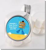 Under the Sea African American Baby Boy Snorkeling - Personalized Baby Shower Candy Jar