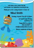 Under the Sea African American Baby Boy Snorkeling - Baby Shower Invitations